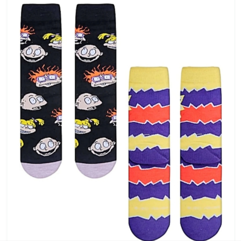 Nickelodeon's Rugrats 2 Pairs of Crew Socks  New with Tags!